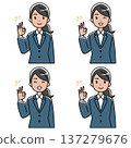 Illustration of a Southeast Asian woman in a suit smiling and making an OK sign 137279676