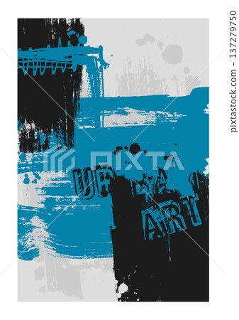 Urban grunge brush art blue black background Urban grunge brush art blue black background 137279750