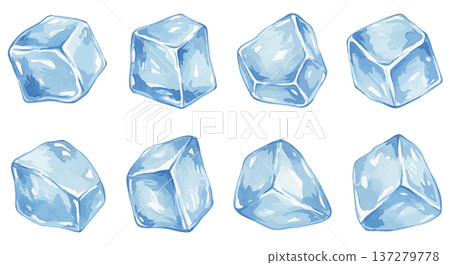 用水彩畫的冰的插圖 137279778