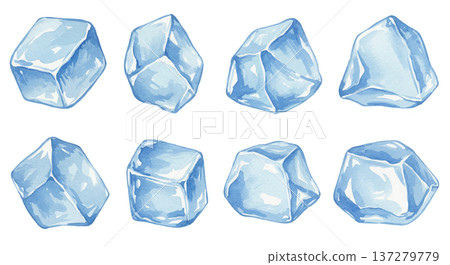 用水彩畫的冰的插圖 137279779