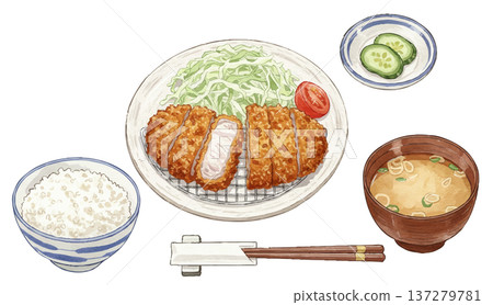 Pork cutlet set meal 137279781