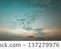 View of the dawn sky and sea from the boat 137279976