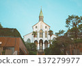 The exterior of Oura Cathedral, Japan's oldest Christian building, stands out against the blue sky. 137279977