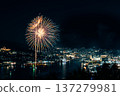Nagasaki's night view and fireworks in the night sky, one of the world's new top three night views 137279981