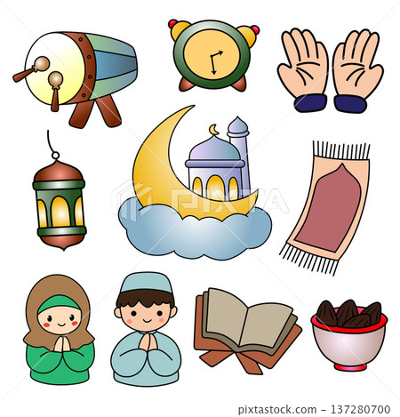 icon ramadan mubarak collection set 137280700