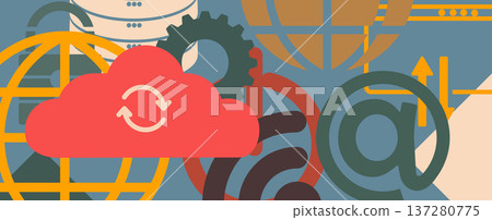 Cloud computer technology background for presentation Cloud computer technology background for presentation 137280775