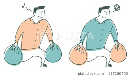 老年男子丟垃圾 137280790