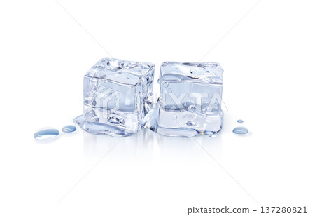 Ice illustration realistic cube 137280821