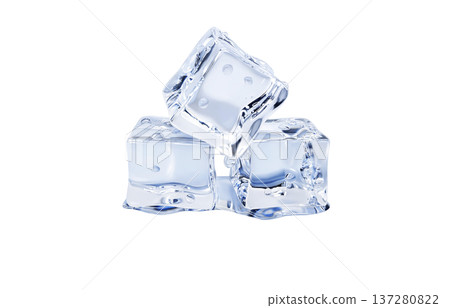 Ice illustration realistic cube 137280822