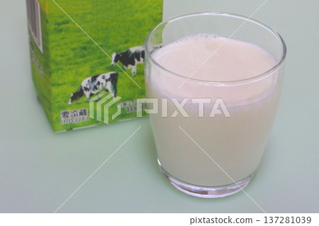 Milk in a glass and a milk carton Milk in a glass and a milk carton 137281039