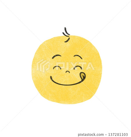 A round icon-style illustration of a delicious person sticking out their tongue A round icon-style illustration of a delicious person sticking out their tongue 137281103