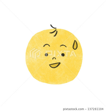 A round icon-style illustration of a confused and sweaty person A round icon-style illustration of a confused and sweaty person 137281104