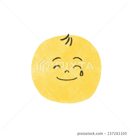 一個圓形圖示風格的插圖,畫的是一個帶著淚水的笑臉。 一個圓形圖示風格的插圖,畫的是一個帶著淚水的笑臉。 137281105