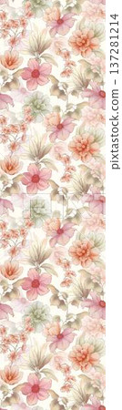 Delicate Pastel Floral Watercolor Vertical Designs With Soft Romantic Blooms And Gentle Botanical Motifs Delicate Pastel Floral Watercolor Vertical Designs With Soft Romantic Blooms And Gentle Botanical Motifs 137281214