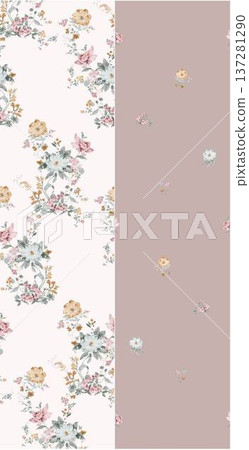 Delicate Pastel Floral Watercolor Vertical Designs With Soft Romantic Blooms And Gentle Botanical Motifs 137281290