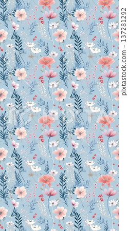 Delicate Pastel Floral Watercolor Vertical Designs With Soft Romantic Blooms And Gentle Botanical Motifs 137281292