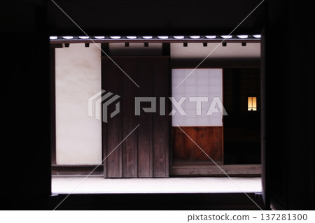 Old Japanese house and shoji screens Old Japanese house and shoji screens 137281300