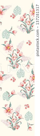 Delicate Pastel Floral Watercolor Vertical Designs With Soft Romantic Blooms And Gentle Botanical Motifs 137281317