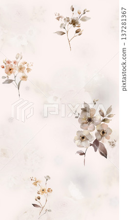 Delicate Pastel Floral Watercolor Vertical Designs With Soft Romantic Blooms And Gentle Botanical Motifs Delicate Pastel Floral Watercolor Vertical Designs With Soft Romantic Blooms And Gentle Botanical Motifs 137281367
