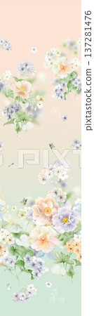 Delicate Pastel Floral Watercolor Vertical Designs With Soft Romantic Blooms And Gentle Botanical Motifs Delicate Pastel Floral Watercolor Vertical Designs With Soft Romantic Blooms And Gentle Botanical Motifs 137281476