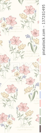 Delicate Pastel Floral Watercolor Vertical Designs With Soft Romantic Blooms And Gentle Botanical Motifs Delicate Pastel Floral Watercolor Vertical Designs With Soft Romantic Blooms And Gentle Botanical Motifs 137281495
