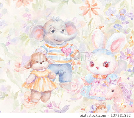 Delicate Pastel Floral Watercolor Vertical Designs With Soft Romantic Blooms And Gentle Botanical Motifs Delicate Pastel Floral Watercolor Vertical Designs With Soft Romantic Blooms And Gentle Botanical Motifs 137281552