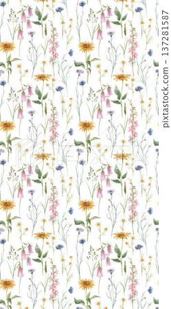 Delicate Pastel Floral Watercolor Vertical Designs With Soft Romantic Blooms And Gentle Botanical Motifs Delicate Pastel Floral Watercolor Vertical Designs With Soft Romantic Blooms And Gentle Botanical Motifs 137281587