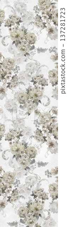 Delicate Pastel Floral Watercolor Vertical Designs With Soft Romantic Blooms And Gentle Botanical Motifs 137281723