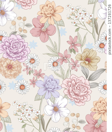 Delicate Pastel Floral Watercolor Vertical Designs With Soft Romantic Blooms And Gentle Botanical Motifs 137281726