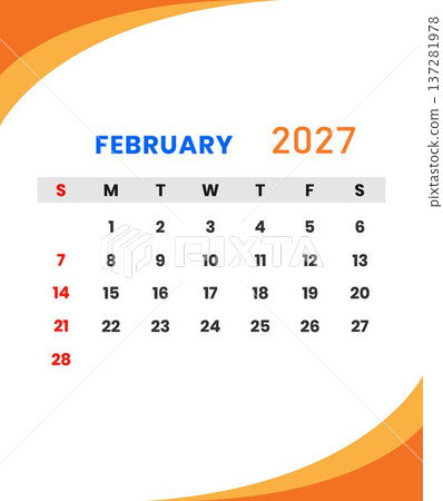 February 2027 calendar for planning and scheduling 137281978
