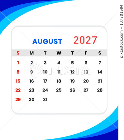 August 2027 calendar for planning and scheduling 137281994