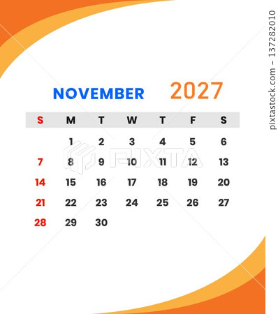 November 2027 calendar for planning and scheduling 137282010