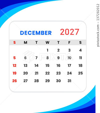 December 2027 calendar for planning and scheduling 137282012