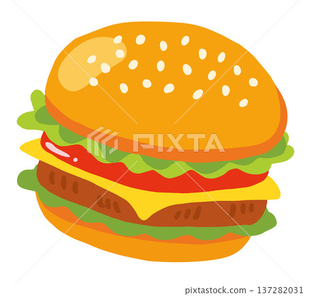 Hamburger hand drawn illustration 137282031