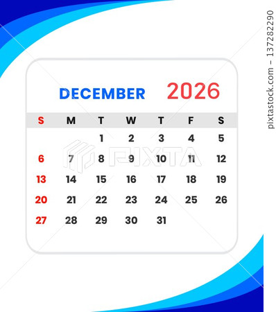 December 2026 calendar template December 2026 calendar template 137282290