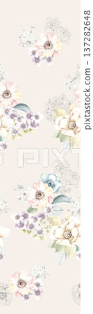 vintage invitation card with ornate elegant retro abstract flora 137282648