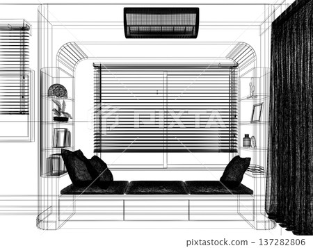 modern living room interior design, 3d rendering 137282806