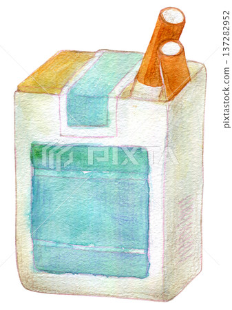 Watercolor illustration, hand-drawn, lit cigarette Watercolor illustration, hand-drawn, lit cigarette 137282952