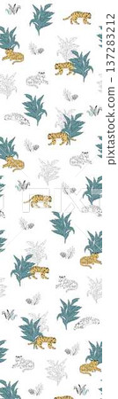 vintage style of tapestry flowers fabric pattern 137283212