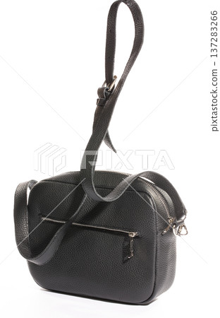 Black women's leather bag on a white background Black women's leather bag on a white background 137283266