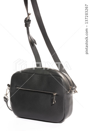 Black women's leather bag on a white background Black women's leather bag on a white background 137283267