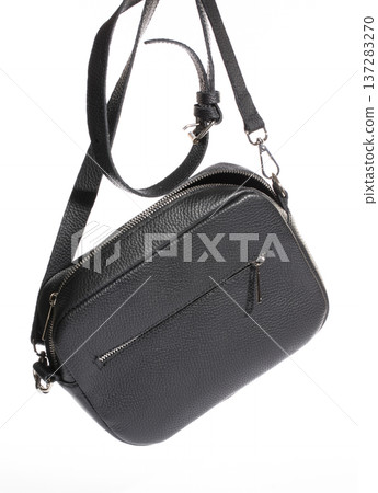 Black women's leather bag on a white background Black women's leather bag on a white background 137283270