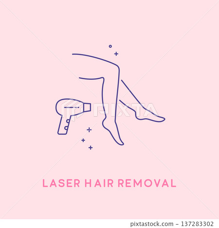 Hair removal cosmetology procedure. Cosmetology concept. Legs laser hair removal, depilation. Hair removal cosmetology procedure. Cosmetology concept. Legs laser hair removal, depilation. 137283302