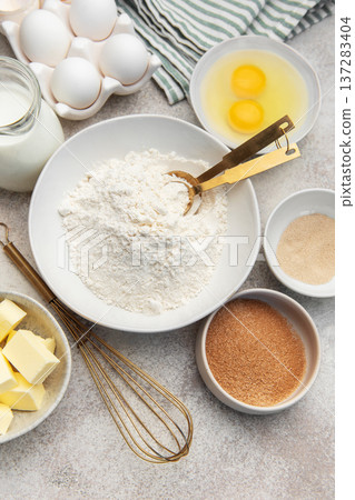 Baking ingredients for preparing dough or pastry Baking ingredients for preparing dough or pastry 137283404