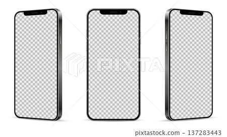 Realistic smartphone mockup. Mobile phone with empty display Realistic smartphone mockup. Mobile phone with empty display 137283443