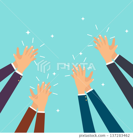 Human hands clapping. Flat design modern vector illustration concept. 137283462