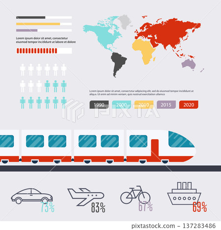 Transportation infographic. Flat design modern vector illustration concept. Transportation infographic. Flat design modern vector illustration concept. 137283486