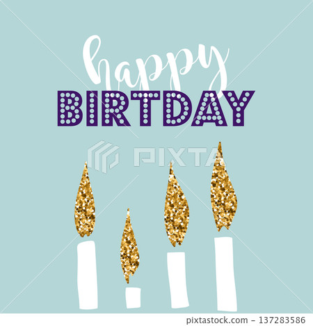 Birthday greeting cards with gold glitter design. Vector illustration. Birthday greeting cards with gold glitter design. Vector illustration. 137283586