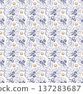 Hazelnut seamless pattern. Square vector illustration with nuts and leaves. 137283687