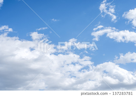 Spring sky, blue sky, clear sky, spring, March [Atsugi City, Kanagawa Prefecture] 137283781